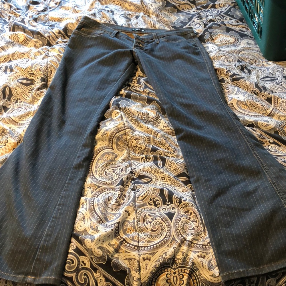 Gold striped jeans